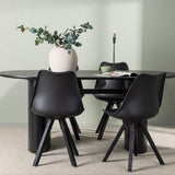 Jídelní stůl Isolde 180*75 - Černá / Černá MDF + Jídelní židle Zeno - Černá / Černá PP _4