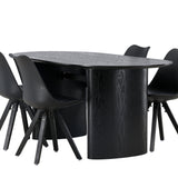 Jídelní stůl Isolde 180*75 - Černá / Černá MDF + Jídelní židle Zeno - Černá / Černá PP _4
