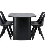 Jídelní stůl Isolde 180*75 - Černá / Černá MDF + Jídelní židle Zeno - Černá / Černá PP _4