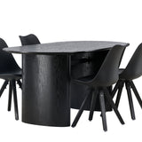 Jídelní stůl Isolde 180*75 - Černá / Černá MDF + Jídelní židle Zeno - Černá / Černá PP _4