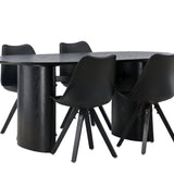 Jídelní stůl Isolde 180*75 - Černá / Černá MDF + Jídelní židle Zeno - Černá / Černá PP _4