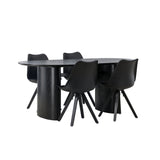 Jídelní stůl Isolde 180*75 - Černá / Černá MDF + Jídelní židle Zeno - Černá / Černá PP _4