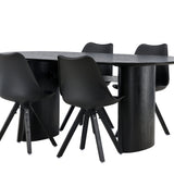 Jídelní stůl Isolde 180*75 - Černá / Černá MDF + Jídelní židle Zeno - Černá / Černá PP _4