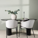 Isolde Jídelní stůl 180*75 - Černá / Černá MDF + Jídelní židle Evelina - Černá / Světle šedá Velvet _4