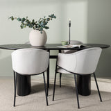 Isolde Jídelní stůl 180*75 - Černá / Černá MDF + Jídelní židle Evelina - Černá / Světle šedá Velvet _4