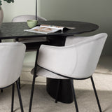 Isolde Jídelní stůl 180*75 - Černá / Černá MDF + Jídelní židle Evelina - Černá / Světle šedá Velvet _4