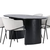 Isolde Jídelní stůl 180*75 - Černá / Černá MDF + Jídelní židle Evelina - Černá / Světle šedá Velvet _4