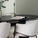 Isolde Jídelní stůl 180*75 - Černá / Černá MDF + Jídelní židle Evelina - Černá / Světle šedá Velvet _4