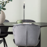 Jídelní stůl Isolde 180*75 - Černá / Černá MDF + Jídelní židle Lilja - Černá / Tmavě šedá látka _4