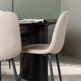 Jídelní stůl Isolde 180*75 – černá / černá MDF + jídelní židle Polar – černá / béžová Boucle _4