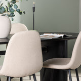 Jídelní stůl Isolde 180*75 – černá / černá MDF + jídelní židle Polar – černá / béžová Boucle _4