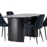 Jídelní stůl Isolde 180*75 – černá/černá MDF + noční jídelní židle – černá/černý samet _4