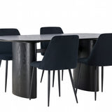 Jídelní stůl Isolde 180*75 – černá/černá MDF + noční jídelní židle – černá/černý samet _4