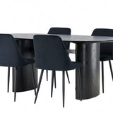 Jídelní stůl Isolde 180*75 – černá/černá MDF + noční jídelní židle – černá/černý samet _4