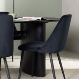 Jídelní stůl Isolde 180*75 – černá/černá MDF + noční jídelní židle – černá/černý samet _4