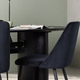 Jídelní stůl Isolde 180*75 – černá/černá MDF + noční jídelní židle – černá/černý samet _4