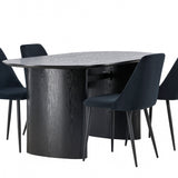 Jídelní stůl Isolde 180*75 – černá/černá MDF + noční jídelní židle – černá/černý samet _4