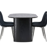 Jídelní stůl Isolde 180*75 – černá / černá MDF + jídelní židle Polar – černý samet / chrom _4