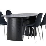 Jídelní stůl Isolde 180*75 – černá / černá MDF + jídelní židle Polar – černý samet / chrom _4