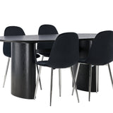 Jídelní stůl Isolde 180*75 – černá / černá MDF + jídelní židle Polar – černý samet / chrom _4