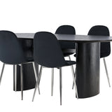 Jídelní stůl Isolde 180*75 – černá / černá MDF + jídelní židle Polar – černý samet / chrom _4