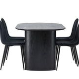 Jídelní stůl Isolde 180*75 - Černá / Černá MDF + Jídelní židle Polar - Černé nohy / Black Velvet _4