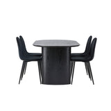 Jídelní stůl Isolde 180*75 - Černá / Černá MDF + Jídelní židle Polar - Černé nohy / Black Velvet _4