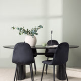 Jídelní stůl Isolde 180*75 - Černá / Černá MDF + Jídelní židle Polar - Černé nohy / Black Velvet _4