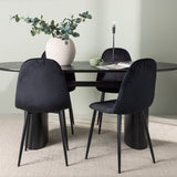 Jídelní stůl Isolde 180*75 - Černá / Černá MDF + Jídelní židle Polar - Černé nohy / Black Velvet _4