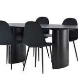 Jídelní stůl Isolde 180*75 - Černá / Černá MDF + Jídelní židle Polar - Černé nohy / Black Velvet _4