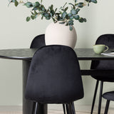 Jídelní stůl Isolde 180*75 - Černá / Černá MDF + Jídelní židle Polar - Černé nohy / Black Velvet _4