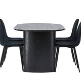 Jídelní stůl Isolde 180*75 - Černá / Černá MDF + Jídelní židle Polar - Černé nohy / Black Velvet _4