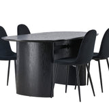 Jídelní stůl Isolde 180*75 - Černá / Černá MDF + Jídelní židle Polar - Černé nohy / Black Velvet _4