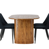 Jídelní stůl Isolda 140*75 – přírodní / přírodní MDF + noční jídelní židle – černá / černý samet _4