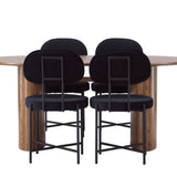 Isolde Jídelní stůl 140*75 - Nature / Nature MDF + Jídelní židle Stella - Black / Black Velvet _4