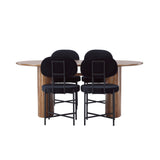 Isolde Jídelní stůl 140*75 - Nature / Nature MDF + Jídelní židle Stella - Black / Black Velvet _4