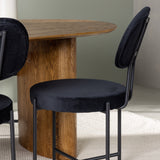 Isolde Jídelní stůl 140*75 - Nature / Nature MDF + Jídelní židle Stella - Black / Black Velvet _4