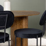 Isolde Jídelní stůl 140*75 - Nature / Nature MDF + Jídelní židle Stella - Black / Black Velvet _4