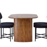 Isolde Jídelní stůl 140*75 - Nature / Nature MDF + Jídelní židle Stella - Black / Black Velvet _4