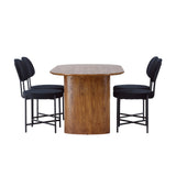 Isolde Jídelní stůl 140*75 - Nature / Nature MDF + Jídelní židle Stella - Black / Black Velvet _4