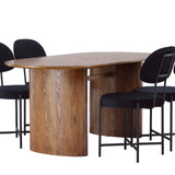 Isolde Jídelní stůl 140*75 - Nature / Nature MDF + Jídelní židle Stella - Black / Black Velvet _4