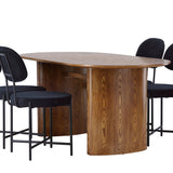 Isolde Jídelní stůl 140*75 - Nature / Nature MDF + Jídelní židle Stella - Black / Black Velvet _4