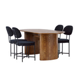 Isolde Jídelní stůl 140*75 - Nature / Nature MDF + Jídelní židle Stella - Black / Black Velvet _4