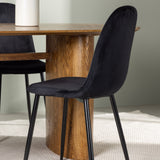 Jídelní stůl Isolda 140*75 - Nature / Nature MDF + Jídelní židle Polar - Černé nohy / Black Velvet _4