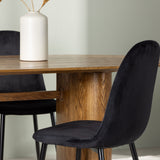 Jídelní stůl Isolda 140*75 - Nature / Nature MDF + Jídelní židle Polar - Černé nohy / Black Velvet _4