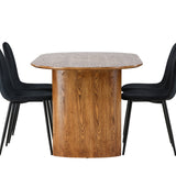 Jídelní stůl Isolda 140*75 - Nature / Nature MDF + Jídelní židle Polar - Černé nohy / Black Velvet _4