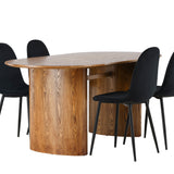 Jídelní stůl Isolda 140*75 - Nature / Nature MDF + Jídelní židle Polar - Černé nohy / Black Velvet _4