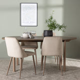 Andy jídelní stůl 180*75 - přírodní / přírodní MDF + noční jídelní židle - tmavý ořech / mocca / hnědá látka _4