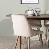 Andy jídelní stůl 180*75 - přírodní / přírodní MDF + noční jídelní židle - tmavý ořech / mocca / hnědá látka _4