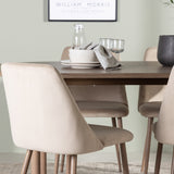 Andy jídelní stůl 180*75 - přírodní / přírodní MDF + noční jídelní židle - tmavý ořech / mocca / hnědá látka _4